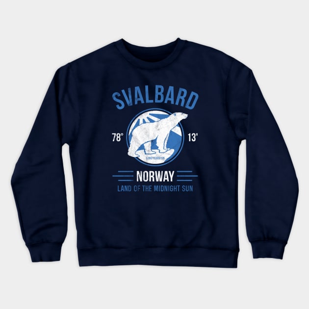 Svalbard Polar Bear under the Midnight Sun - Norway Crewneck Sweatshirt by IncognitoMode